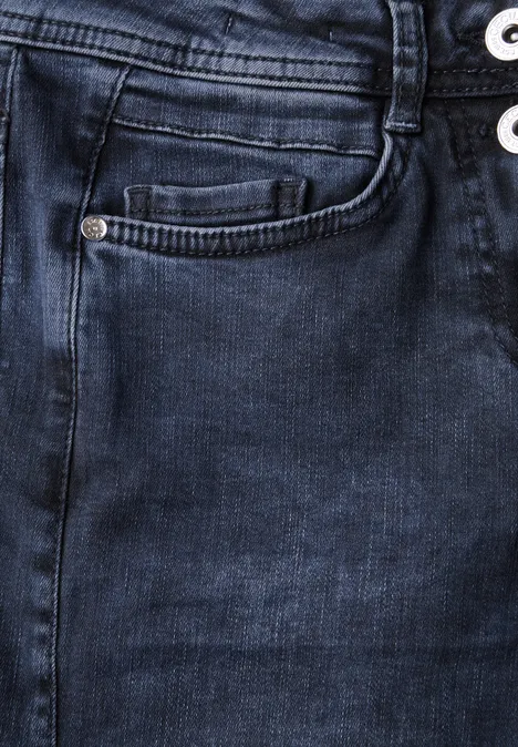 Straight Leg Jeans dark blue black washed