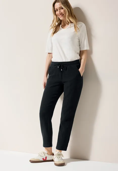Musselin Hose Black