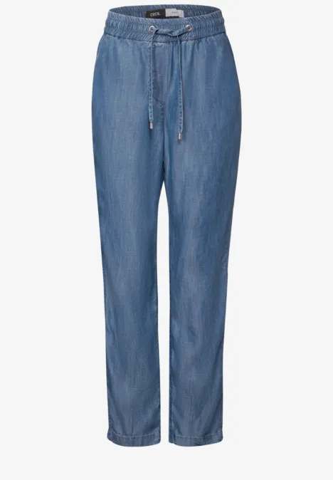 Pantalon en lyocell mid blue wash