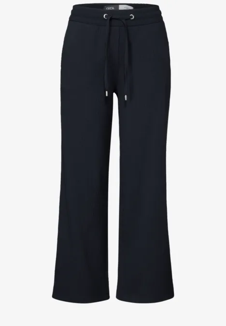 Wide Leg Strukturhose universal blue