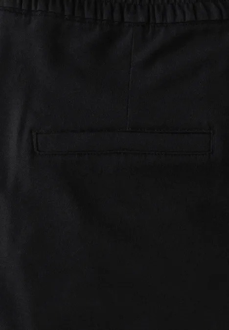Wide Leg Jersey-Hose Black