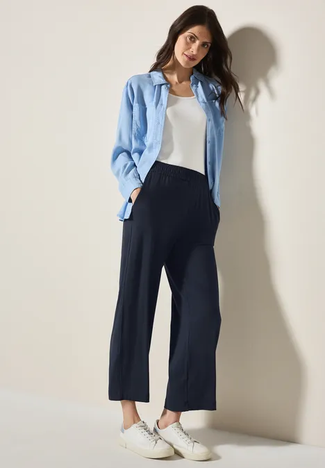 Wide Leg Jersey-Hose universal blue