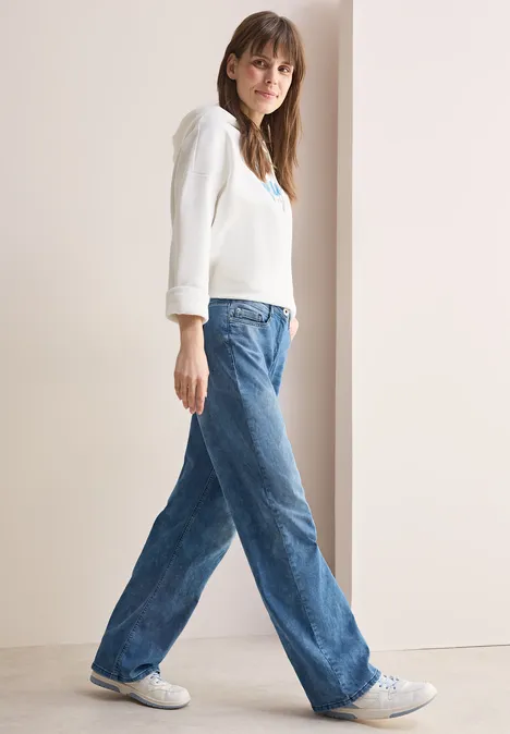 Wide Leg Jeans fresh blue random wash