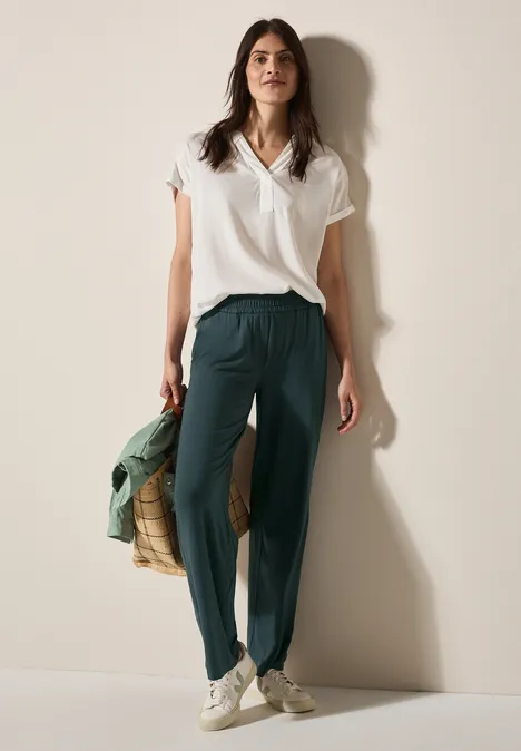 Wide Leg Jersey-Hose slate khaki