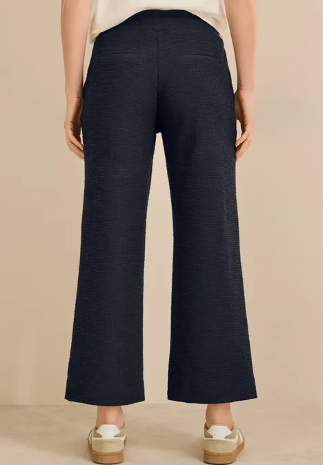 Wide Leg Bouclé Hose universal blue
