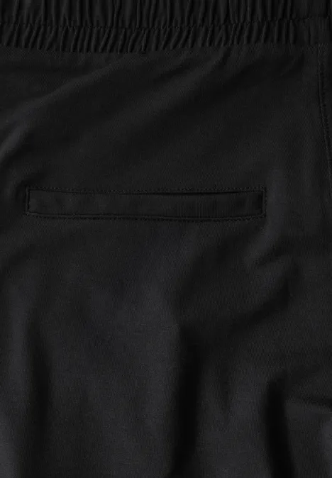 Wide Leg Jersey-Hose Black