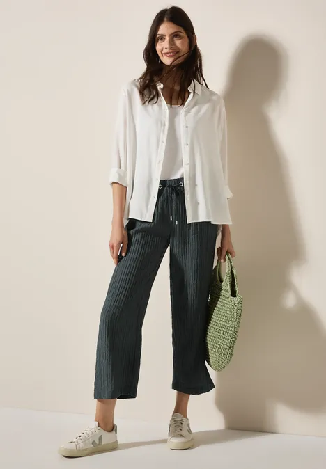 Wide Leg Strukturhose slate khaki