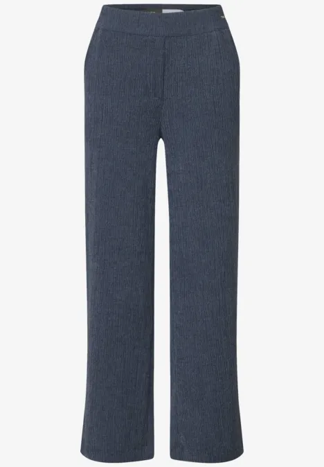 Wide Leg Strukturhose rain blue