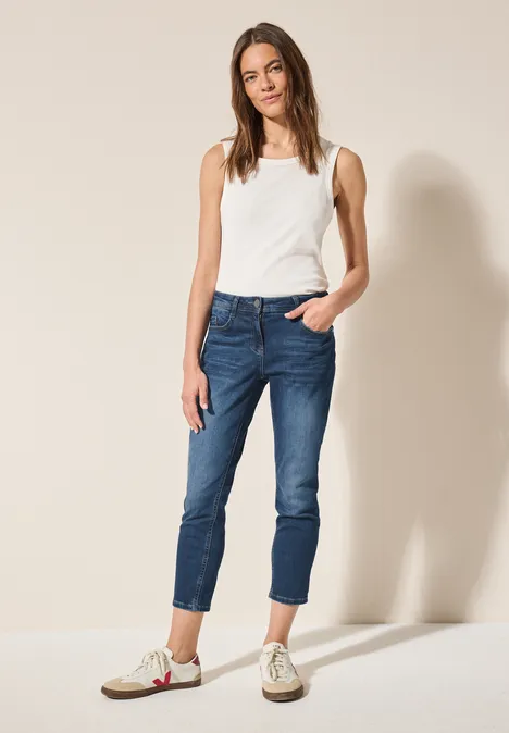 Straight Leg 7/8 Jeans Dark blue wash