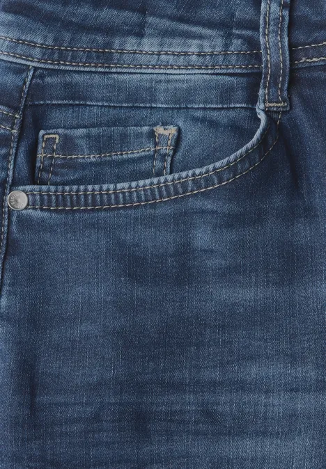 Straight Leg 7/8 Jeans Dark blue wash