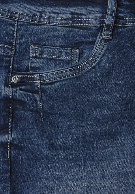 Jeansshorts mid blue used wash