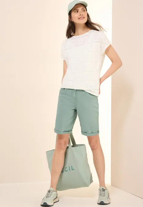 Colored Jeansshorts matcha green