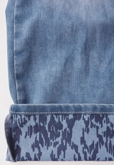 Straight Leg Jeans mid blue used wash