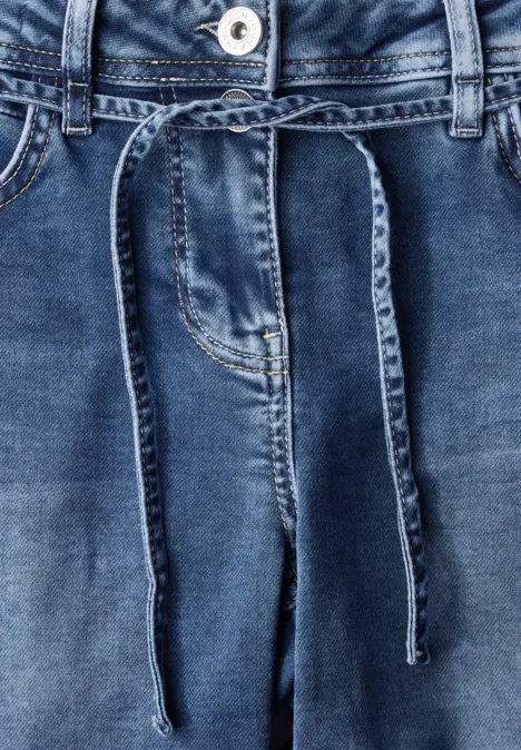 3/4 Jeans mid blue used wash