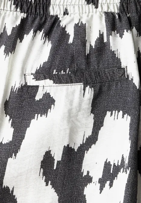Gemusterte Wide Leg Hose volcanic grey