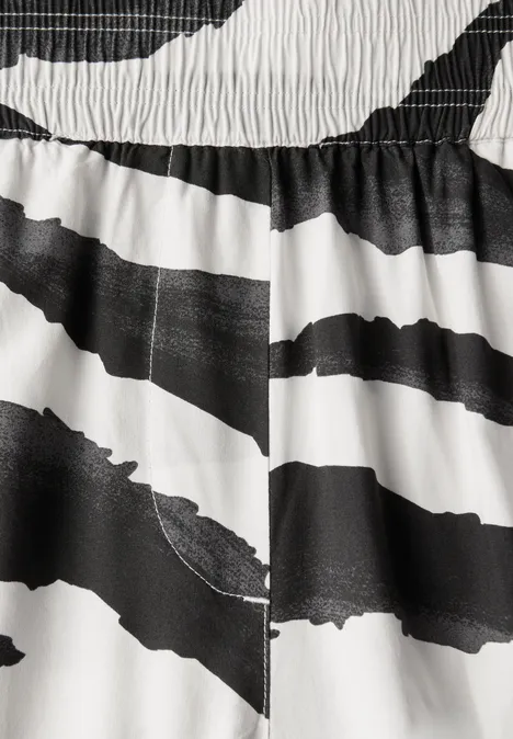 Wide Leg Zebra Print Hose volcanic grey