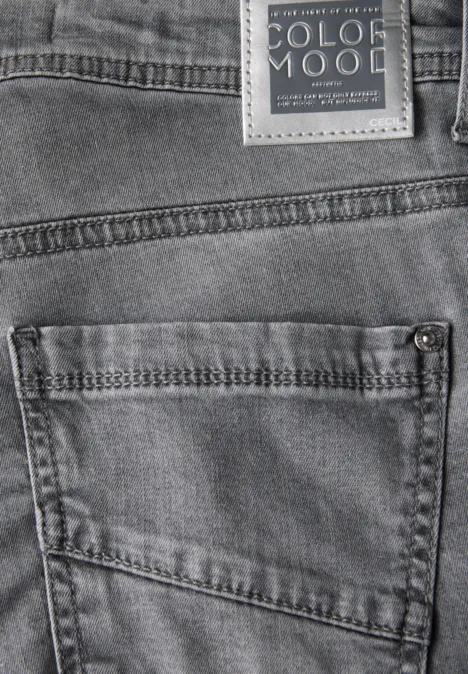 Flared Loose Fit Jeans light grey stone wash