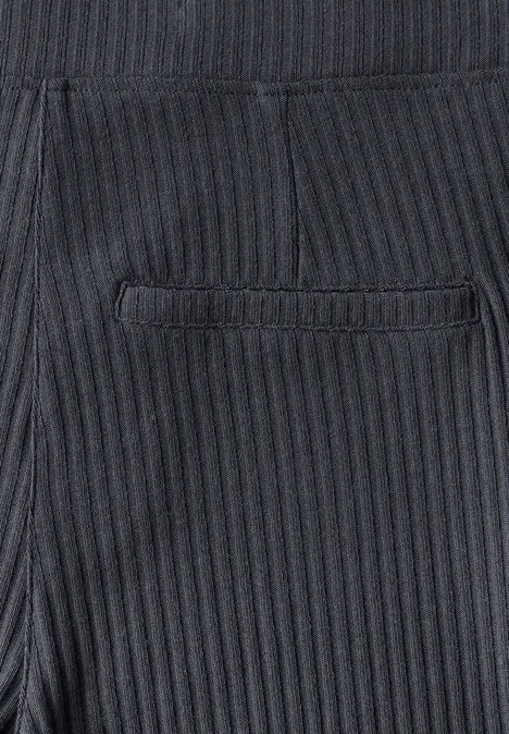 Jersey-Hose mit Rippstruktur volcanic grey