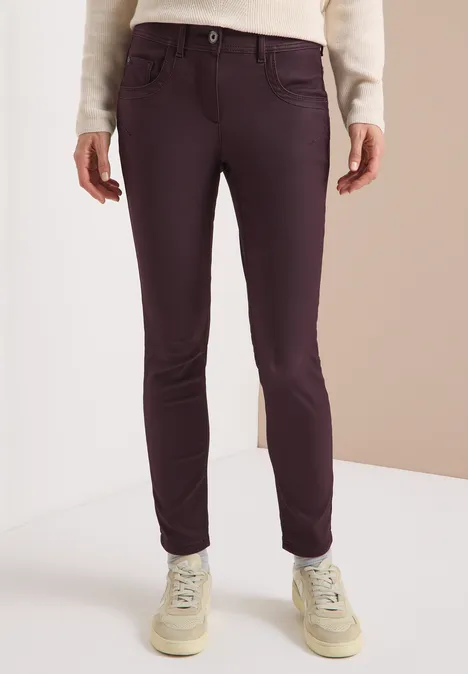 Hose im Leder-Look eggplant red