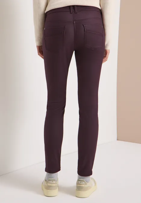 Hose im Leder-Look eggplant red