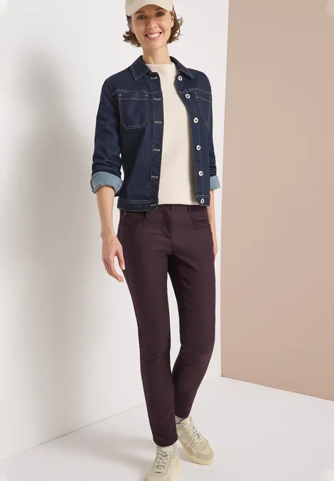 Hose im Leder-Look eggplant red