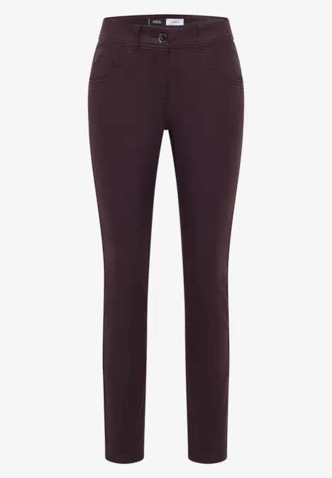 Hose im Leder-Look eggplant red