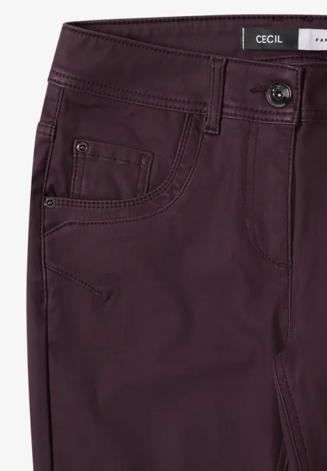 Hose im Leder-Look eggplant red