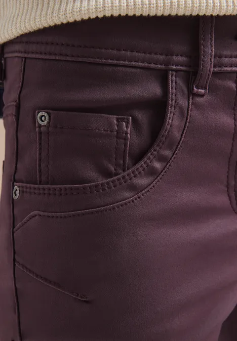 Hose im Leder-Look eggplant red