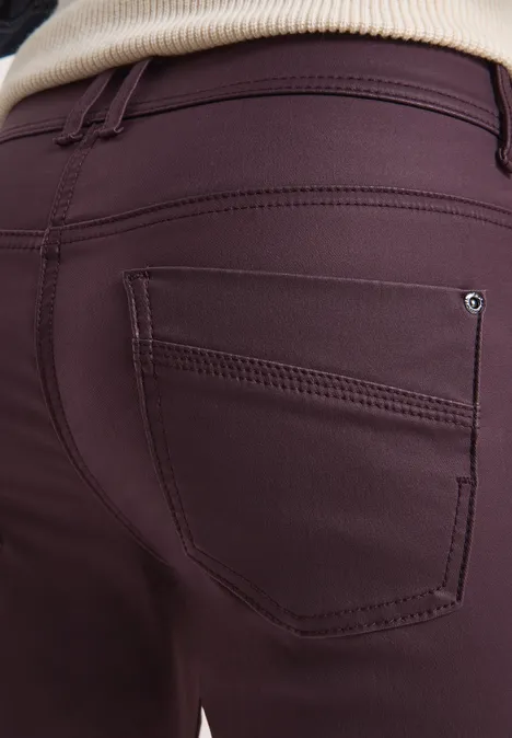 Hose im Leder-Look eggplant red