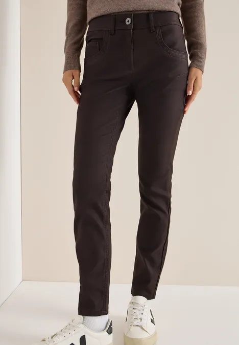 Hose im Leder-Look tartufo brown