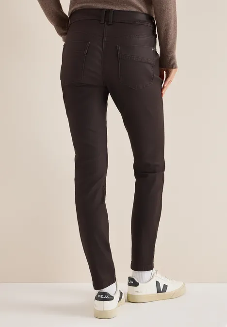 Hose im Leder-Look tartufo brown