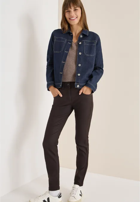 Hose im Leder-Look tartufo brown