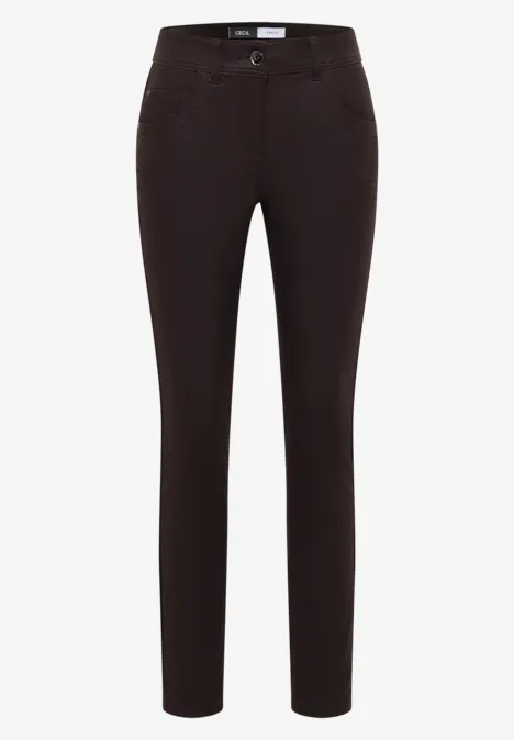 Hose im Leder-Look tartufo brown