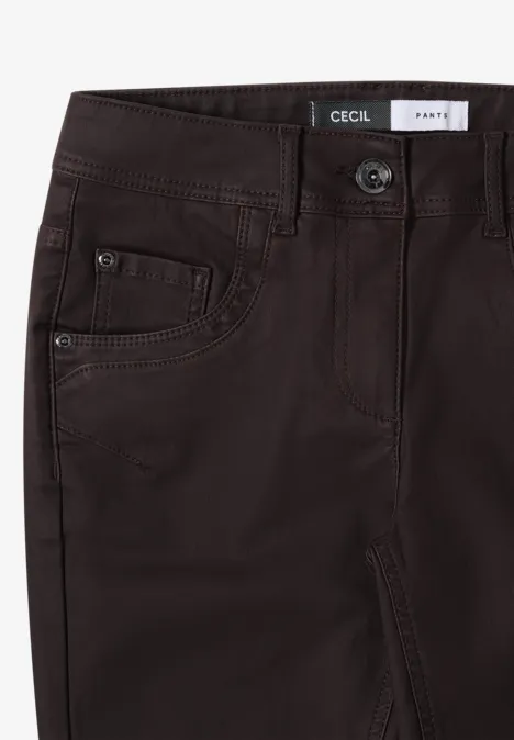 Hose im Leder-Look tartufo brown