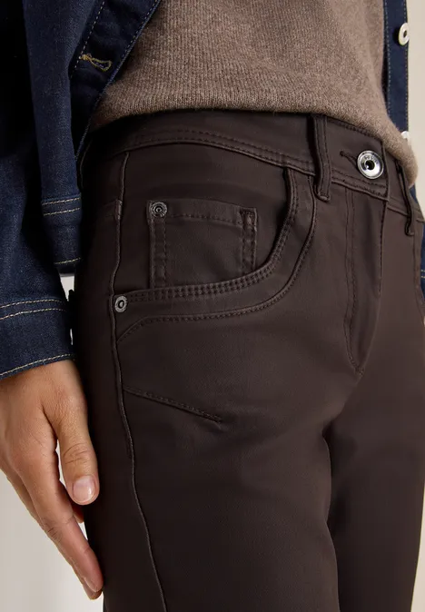 Hose im Leder-Look tartufo brown