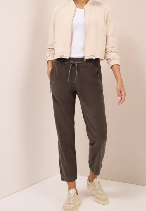 Pantalon en velours côtelé, coupe causale misty taupe