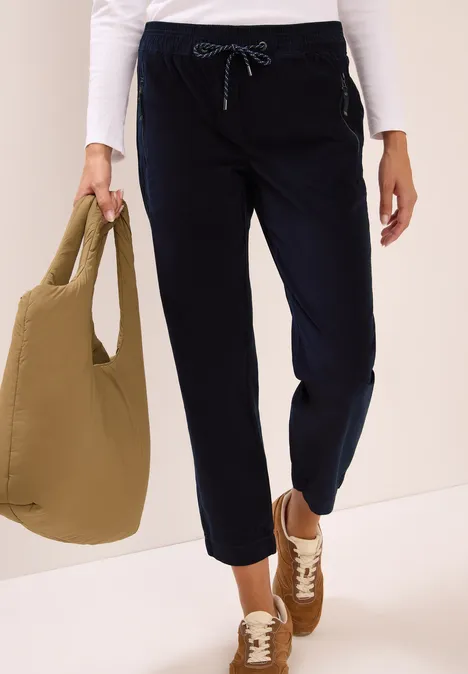 Comfortabele corduroy broek dark blue corduroy