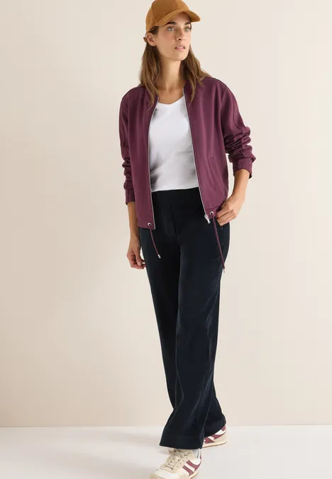 Wide Leg Cordhose dark blue corduroy