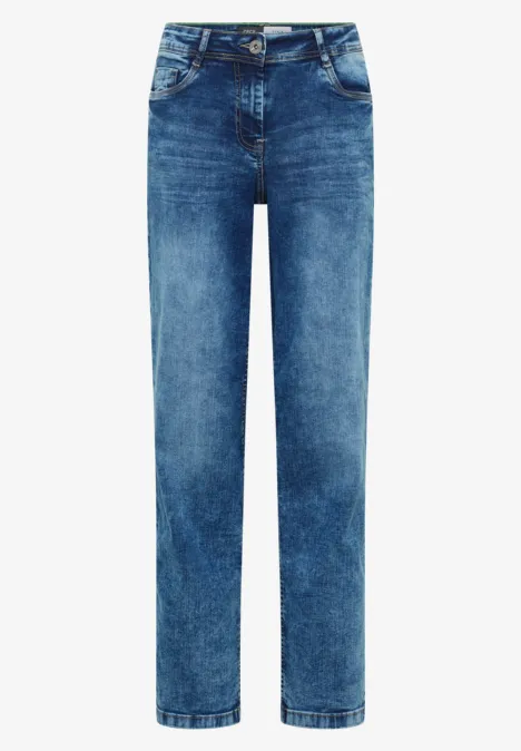 Wide Leg Jeans mid blue used wash