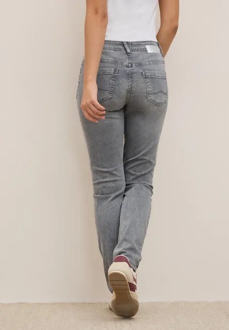 Jeans im Casual Fit mid grey random wash