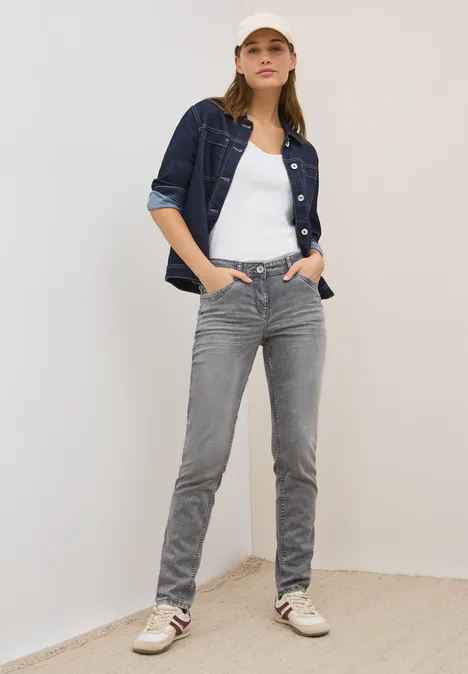 Jeans im Casual Fit mid grey random wash