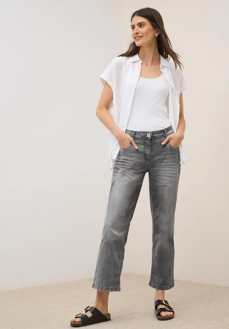 Wide Leg Jeans mid grey random wash