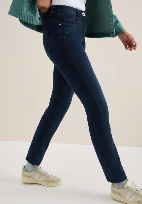 Jeans Straight Legs blue black used wash