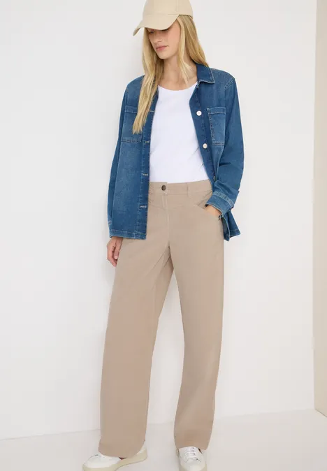 Wide Leg Cordhose silvery beige