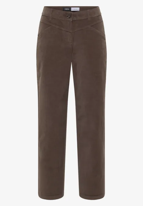Wide Legs pantalon en velours côtelé misty taupe
