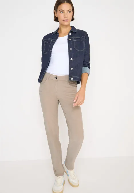 Slim Fit Cordhose silvery beige