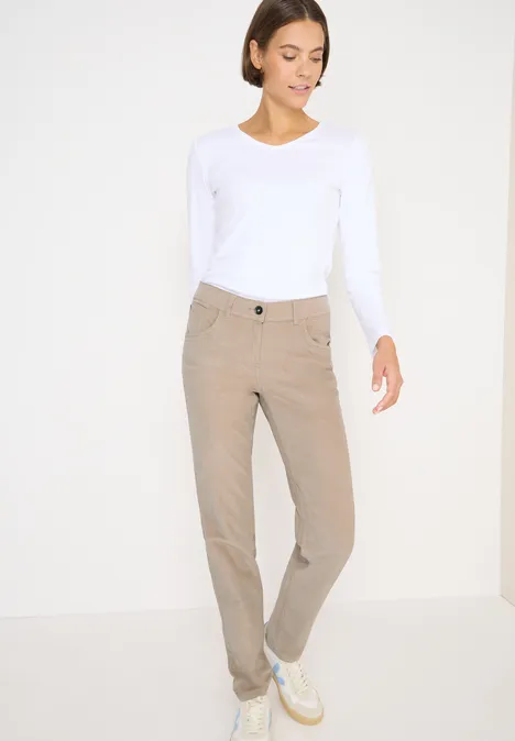 Slim Fit Cordhose silvery beige