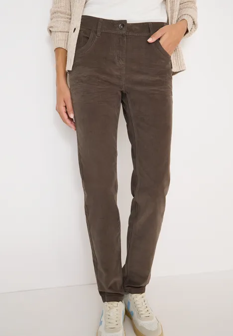 Slim Fit Cordhose misty taupe