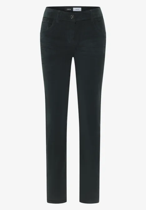 Slim Fit Cordhose dark emerald green