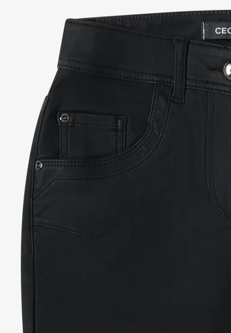 Broek in lederlook Black